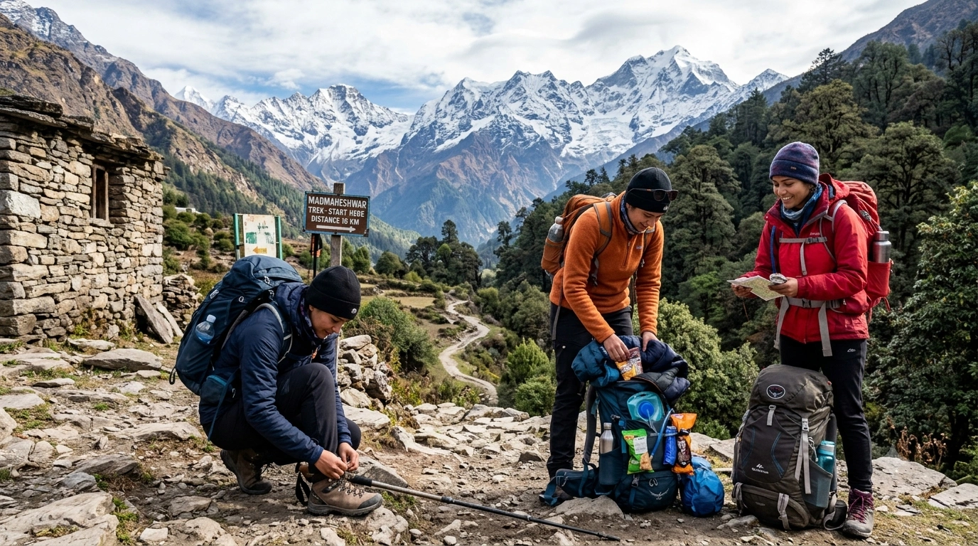 Madmaheshwar season weather trek meadows Garhwal Himalayas